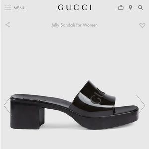 GUCCI RUBBER SLIDE SANDALS SIZE 36